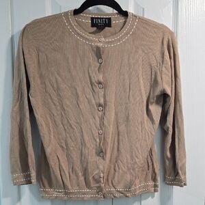 Finity Women's Tan Cardigan Top